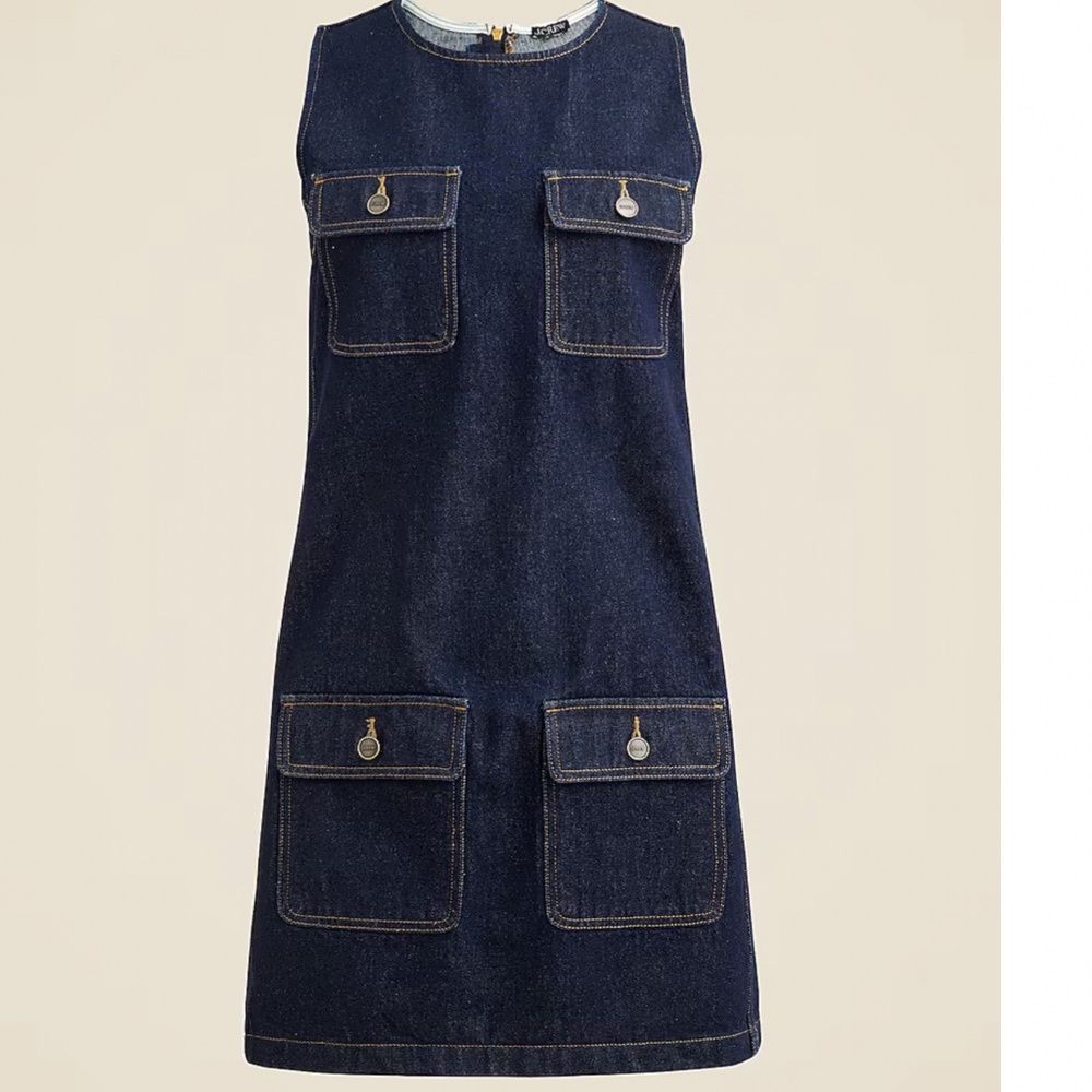 J Crew Patch-pocket shift dress in denim